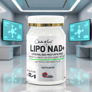 Liposomal NAD+ medisin for økt energi og cellebeskyttelse.