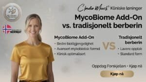 MycoBiome Add-On og tradisjonelt berberin sammenligning.