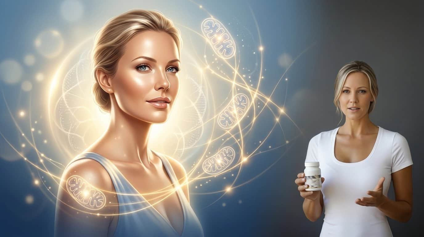 Portrett av kvinne med biologisk og vitenskapelig tema, digital kunst.