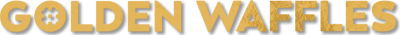 Golden Waffle text logo shadow
